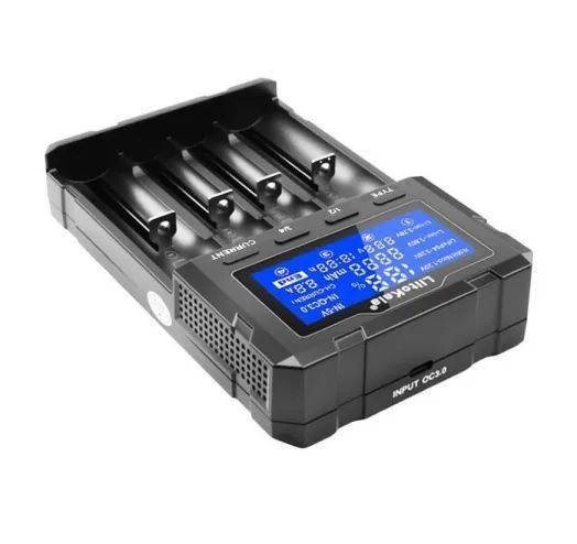 Зарядний пристрій універсальний LiitoKala Lii-KU4 LCD Type-C для акумуляторів (Li-ion IMR LiFe NiMH/CD) на 4 канали