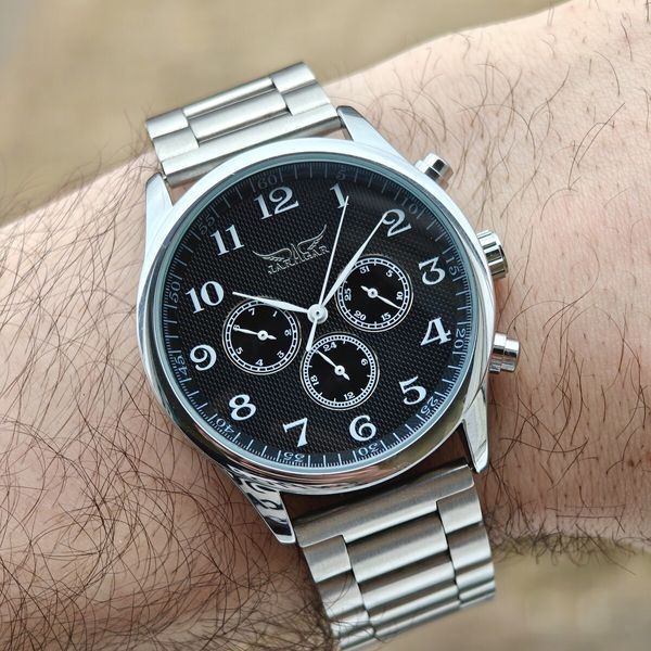 Годинник чоловічий механічний Jaragar Elite Pure Silver (2 ремінці)