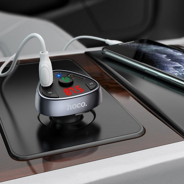 Автомобильный FM-модулятор Hoco E51 + Bluetooth (2USB+PD)