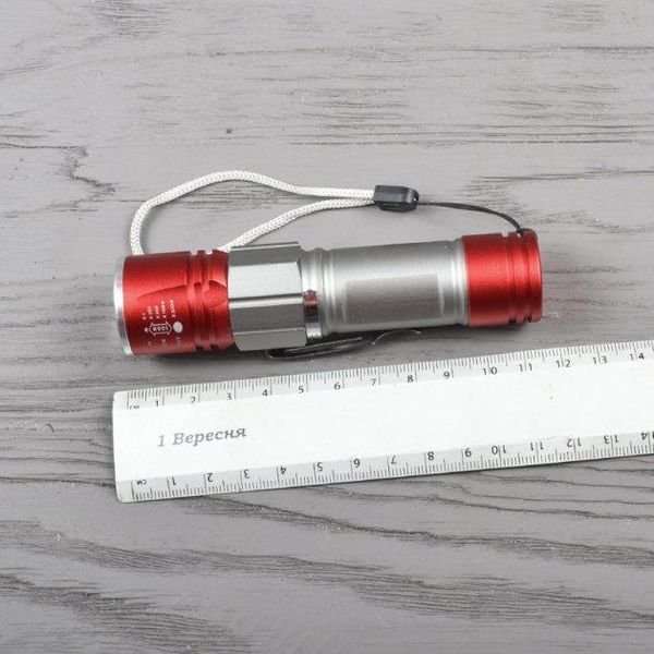 Ручний мініліхтар Bailong BL-517-XPE USB (Сріблясто-червоний)
