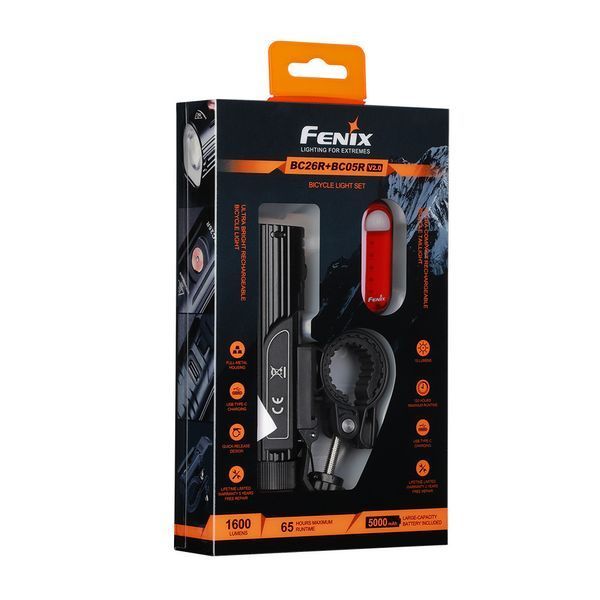 Комплект велосипедна фара Fenix BC26R і BC05RV20