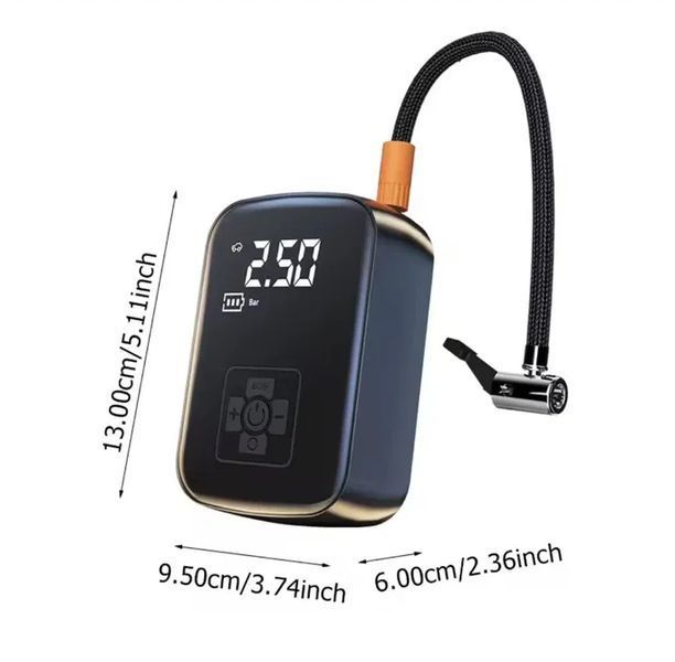 Насос аккумуляторный цифровой AIR Pump PPAP-006 Type-C с фонариком и переходниками