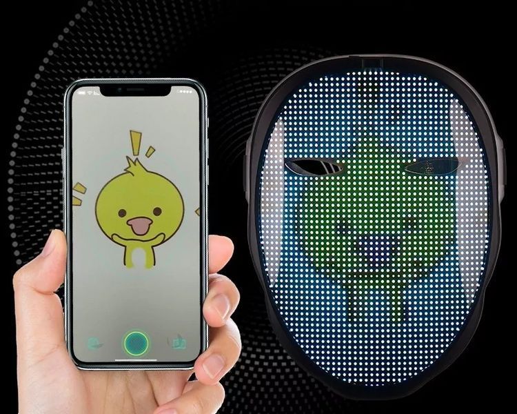 Маска інтерактивна Cyber Face з LED-екраном для вечірки та свята