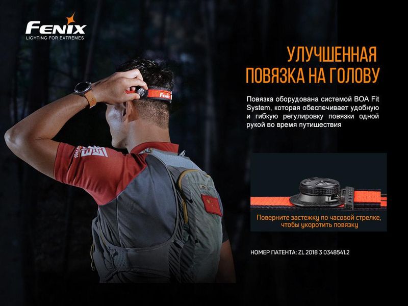 Налобный фонарик Fenix HL18R-T 500лм (5 режимов) Черный с красным