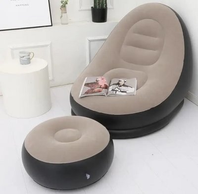 Надувне крісло з пуфом Air Sofa (велюрове покриття)