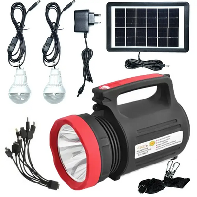 Фонарь станция Luxury YJ-1902T 5W+22SMD 2 лампы + Powerbank + solar + ЗУ220В (3 режима)