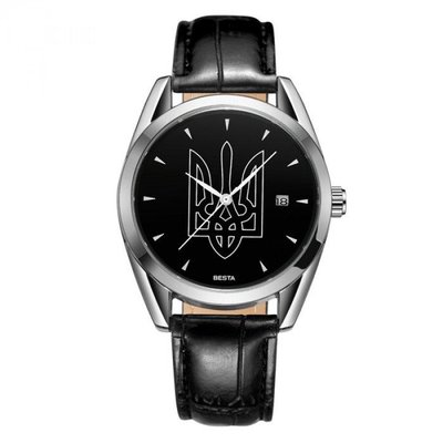 Чоловічий наручний годинник Besta Tryzub Leather