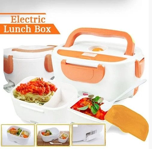 Ланч бокс с подогревом от сети 220В Electric lunch box Контейнер для еды (Оранжевый)