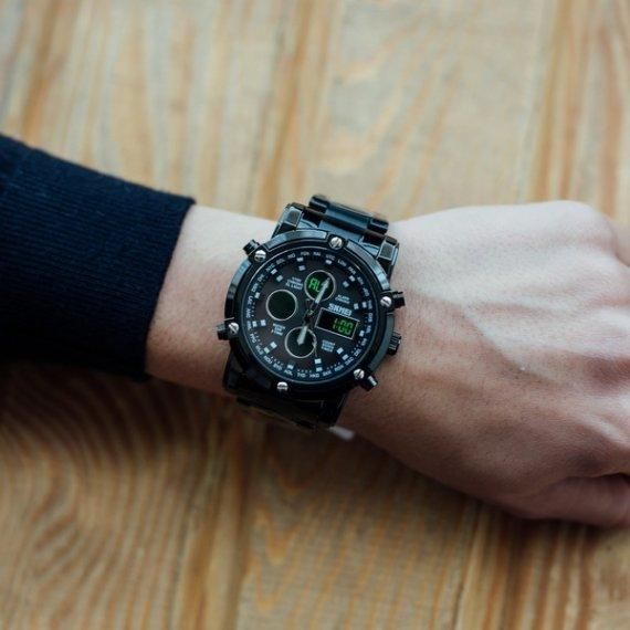 Чоловічий наручний годинник Skmei Molot Limited AllBlack (Чорний)