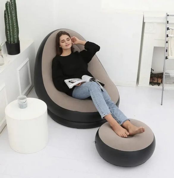 Надувное кресло с пуфом Air Sofa (велюровое покрытие)