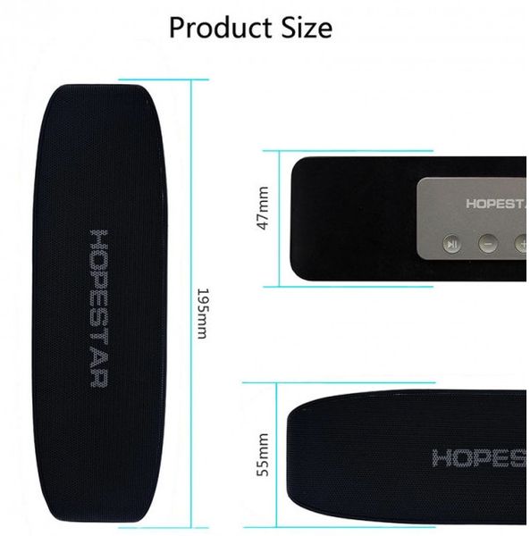 Портативная влагозащищенная стерео колонка Hopestar H11 (Bluetooth, MP3, FM, AUX, Mic) Серебристый