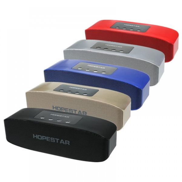 Портативная влагозащищенная стерео колонка Hopestar H11 (Bluetooth, MP3, FM, AUX, Mic) Серебристый