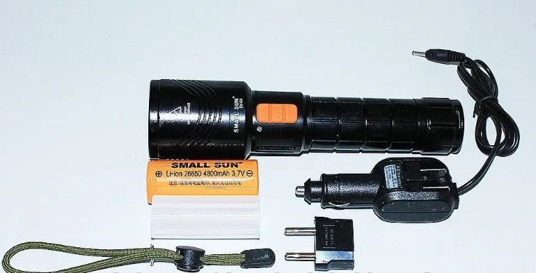 Ліхтар ручний Small Sun ZY-K4-T6 електро-zoom + ЗУ220В/12В (2х18650) 5 режимів