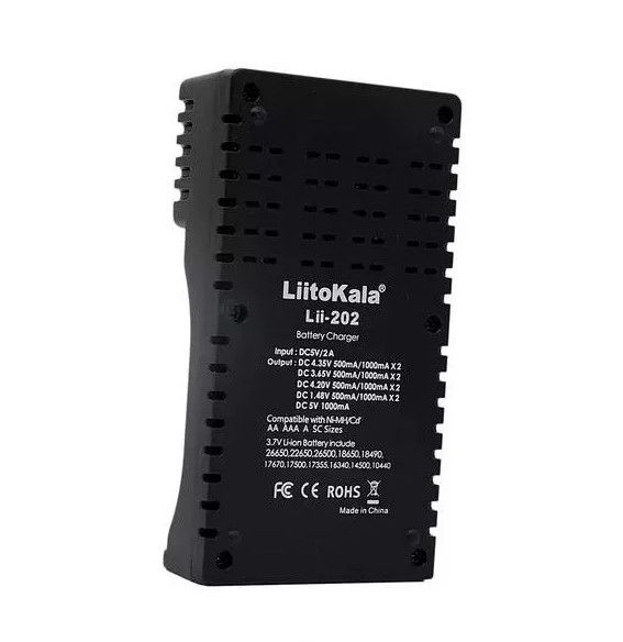 Заряднoe устройство Liitokala Lii-202 на 2 слота (для Ni-MH, Ni-CD, Li-Ion, LiFePO4)