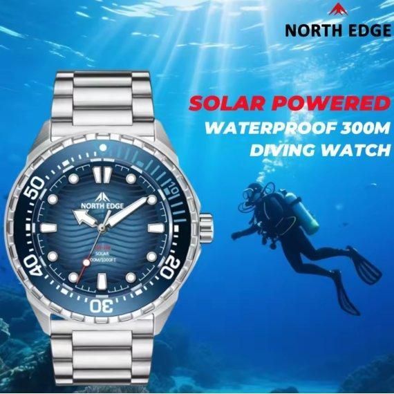 Годинник чоловічий наручний North Edge Triton 30 Bar (Сріблястий)