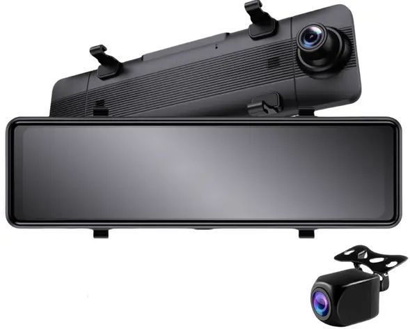 Зеркало видеорегистратор DVR C109 10.26" 2k (2 камеры) Wi-Fi Bluetooth AUX Android Auto CarPlay