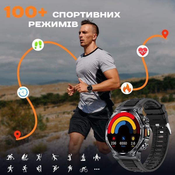 Умные смарт часы Smart Surf X Pro Black Rubber (2 ремешка) Черный