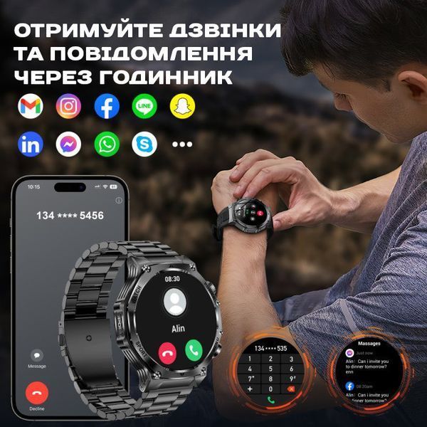Умные смарт часы Smart Surf X Pro Black Rubber (2 ремешка) Черный