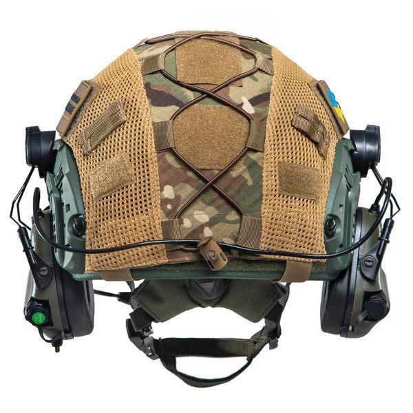 Комплект шлем Fast Team Wendy Helmet NIJ IIIA + наушники Earmor M32H MOD3 + кавер (Оливковый) размер XL