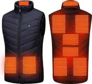 Мужской жилет с подогревом HeatFashion Electric Heating Vest (Черный) 8XL