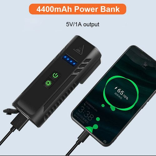 Велосипедный фонарь + power bank + звонок FY-336-4T6 microUSB (3+4 режима и 5 звонков)