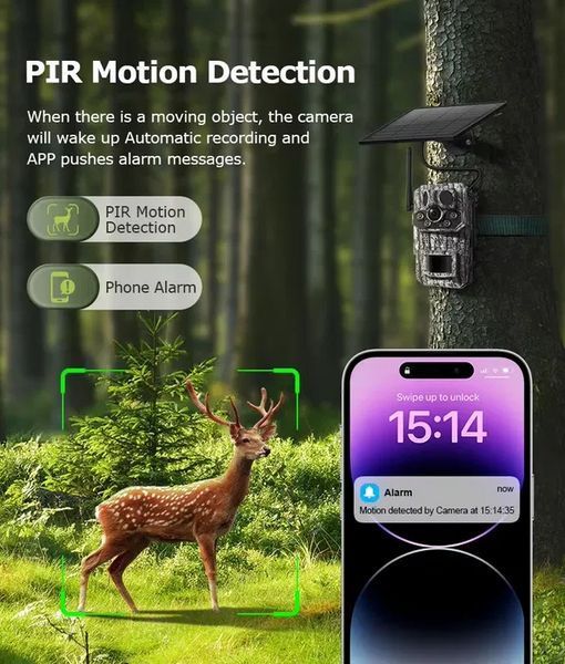 Фотоловушка Inqmega 4G LTE Sim 5MP GPS на солнечной панели PIR