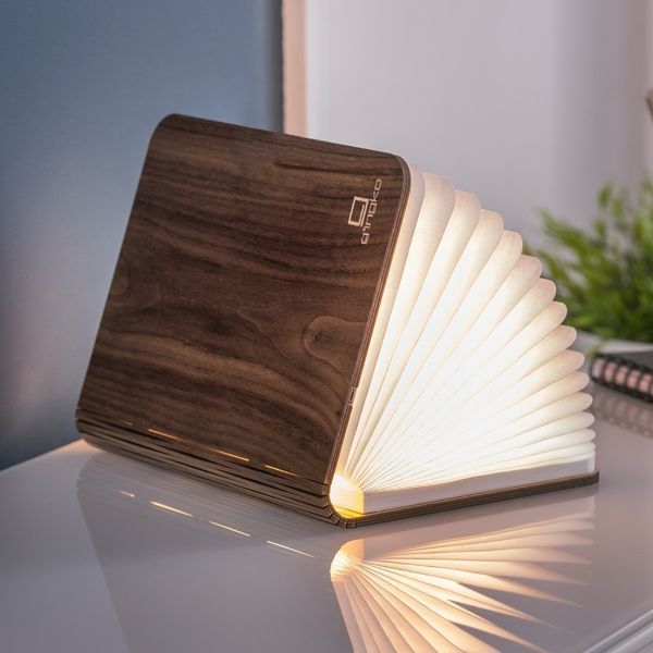 Світильник-книга на акумуляторі Gingko Smart Book міні (9 х 12.2 х 2.5 см) Дерево горіх