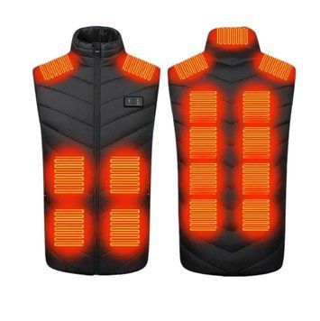 Мужской жилет с подогревом HeatFashion Electric Heating Vest (17 зон) Черный 3XL