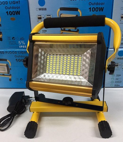 Фонарь прожектор LED W808 100W (SMD) + USB + 6x18650 (4 режима)