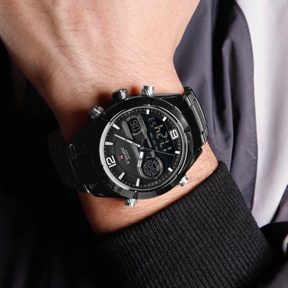 Годинник чоловічий тактичний Naviforce Aviator Чорний