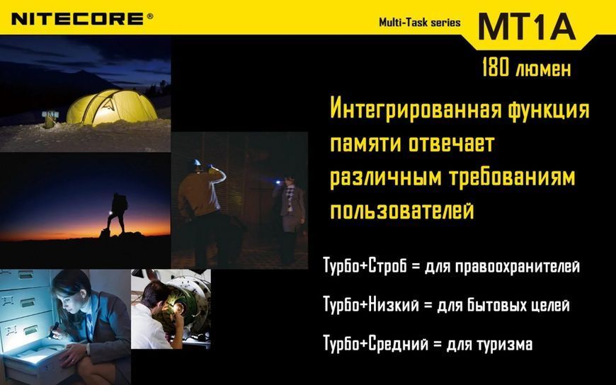Кишеньковий ручний ліхтар Nitecore MT1A (Чорний)