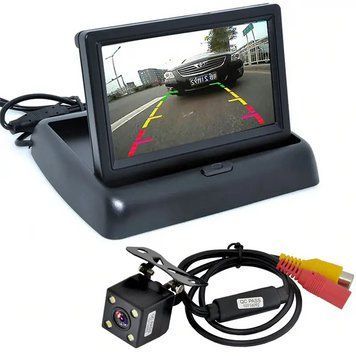 Автомобільний дисплей DS-4k екран 4.3&rdquo; з камерою заднього виду (Чорний)