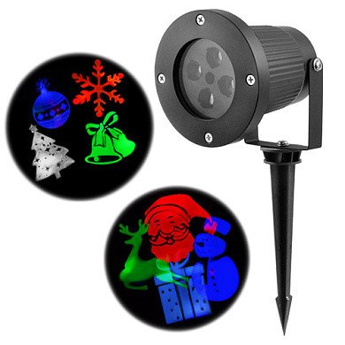 Лазер диско ліхтар новорічний 326-2 (12 зображень) проектор