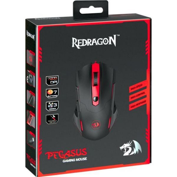 Игровая мышь RedragoN Pegasus (M7,5) RGB (7200dpi) 7 кнопок (Черная)