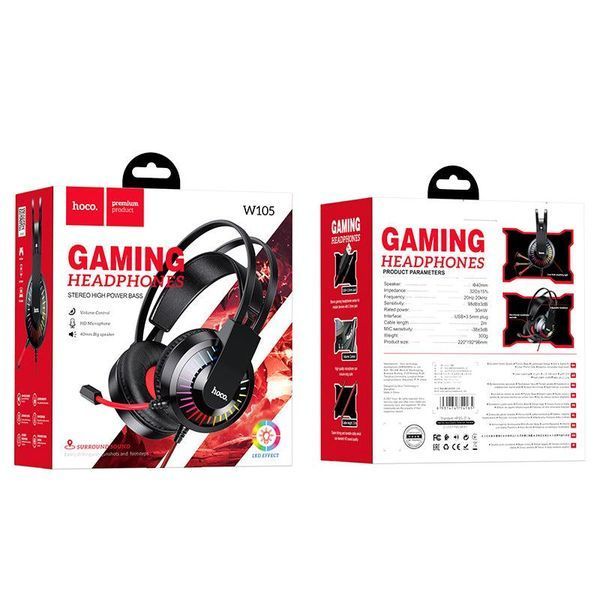 Ігрова гарнітура HOCO W105 red