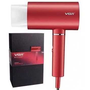 Фен VGR V-431 (2 рівні обдування, 3 рівні температури) 1800W + 1 насадка Червоний