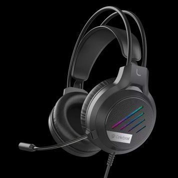 Проводные игровые наушники Celebrat GM-2 Gaming LED с микрофоном (Черные)