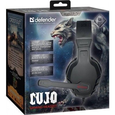 Игровые наушники Defender Cujo 2м (Черно-красные)