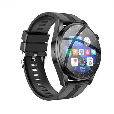 Чоловічий наручний розумний годинник Hoco Y9 (Чорний)