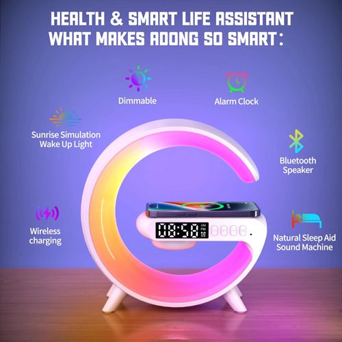 Настольная лампа RGB G-Smart G63 3в1 (Bluetooth колонка + ночник + зарядка + часы)