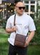 Чоловіча барсетка Tiding Bag з клапаном через плече (24 х 20 х 6 см) з гладкої шкіри (Коричневий)