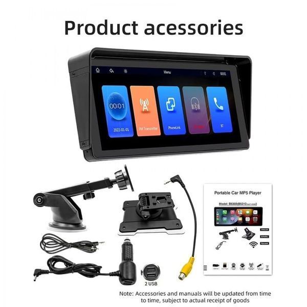 Автомобільний мультимедіа монітор 7'' MT-744 Auto CarPlay Bluetooth FM