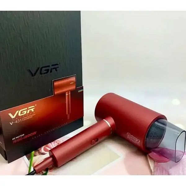 Фен VGR V-431 (2 рівні обдування, 3 рівні температури) 1800W + 1 насадка Червоний