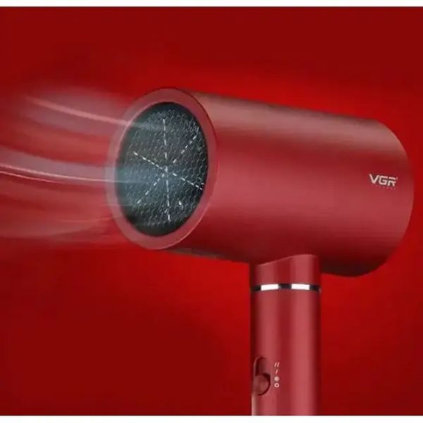 Фен VGR V-431 (2 рівні обдування, 3 рівні температури) 1800W + 1 насадка Червоний