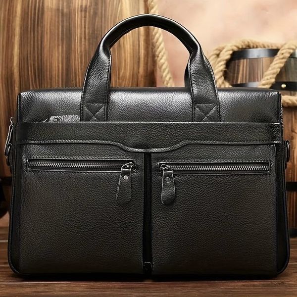 Мужская сумка-портфель Tiding Bag (39 x 28 &times; 8 см) сумка для ноутбука Черный