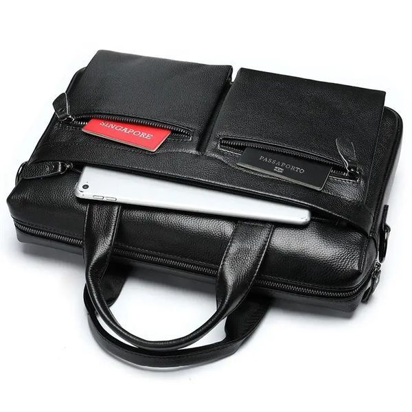 Мужская сумка-портфель Tiding Bag (39 x 28 &times; 8 см) сумка для ноутбука Черный