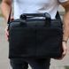 Мужская сумка-портфель (37 х 28 х 7 см) для ноутбука из натуральной кожи Черный