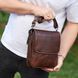 Чоловіча барсетка Tiding Bag з клапаном через плече (24 х 20 х 6 см) з гладкої шкіри (Коричневий)