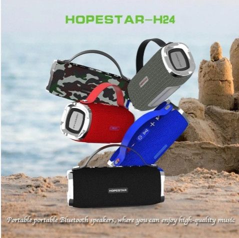 Портативная Bluetooth колонка Hopestar H24 bluetooth + power bank + mic (Blue)