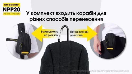 Сумка поясная повседневная Nitecore NPP20 водонепроницаемая Черный